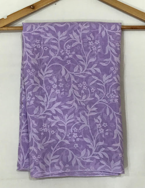 Lavender Color Chiffon Floral Designed Saree In USA