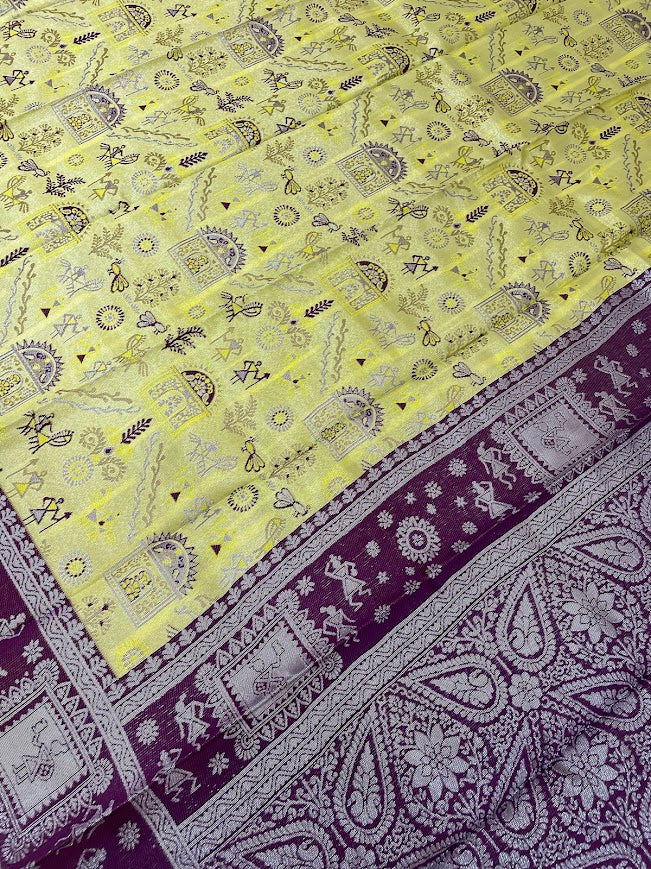 Green Color Art Silk Saree With Self Design Work In Chandler