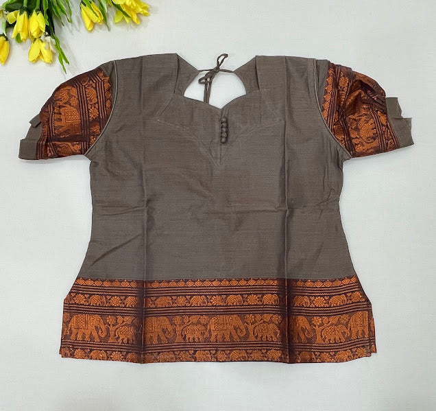Brown And Copper Color Cotton With Langa Sets In Douglas