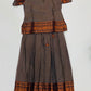 Wonderful Brown And Copper Color Cotton With Zari Work Langa Sets For Girls