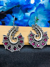 Stunning Purple Color Oxidized Hook Earrings In USA