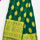 Alluring Green Color Georgette Designer Saree With Butta Motifs And Rich Pallu