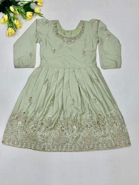 Light Green Color Sharara Suits With Embroidery And Sequins Work In Yuma