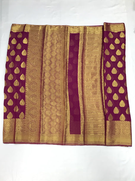 Butta Motifs And Contrast Pallu In Tempe