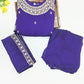 Violet Color Siffon With Embroidery And Sequins Work Langa Sets In USA