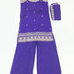 Amazing Violet Color Siffon With Embroidery And Sequins Work Langa Sets For Girls
