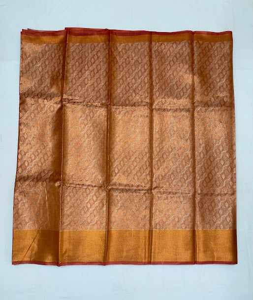 Copper Color Tissue Silk Saree In Yuma