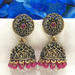 Dazzling Rani Pink Color Flower Design Jhumka Earrings For Women