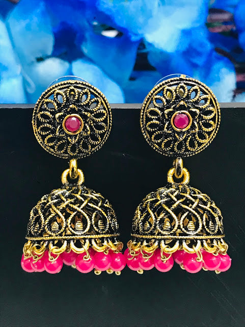 Dazzling Rani Pink Color Earring USA