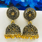 Elegant Gold Color Flower Design Jhumka Earrings For Women 