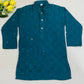 Teal Blue Colored Rayon Kurta With Pajama Pant Sets Near Me
