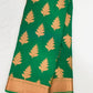 Beautiful Green Color Georgette Saree Flower Design With Rich Pallu