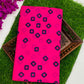 Pink Color Pure Cotton Saree With Contrast Blue Border Near Me
