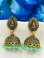 Elegant Light Green Color With Beads Earring For Women