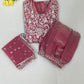 Attractvie Onion Pink Color Space Silk Palazzo Suits With Embroidery And Sequins Work Near Me