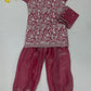 Attractvie Onion Pink Color Space Silk Palazzo Suits With Embroidery And Sequins Work For Girls