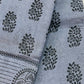 Grey Color Pure Sungudi Cotton Saree With Blue Contrast Zari Border In Glendale 