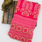 Beautiful Pink Color Floral Designed Chiffon Saree For Women