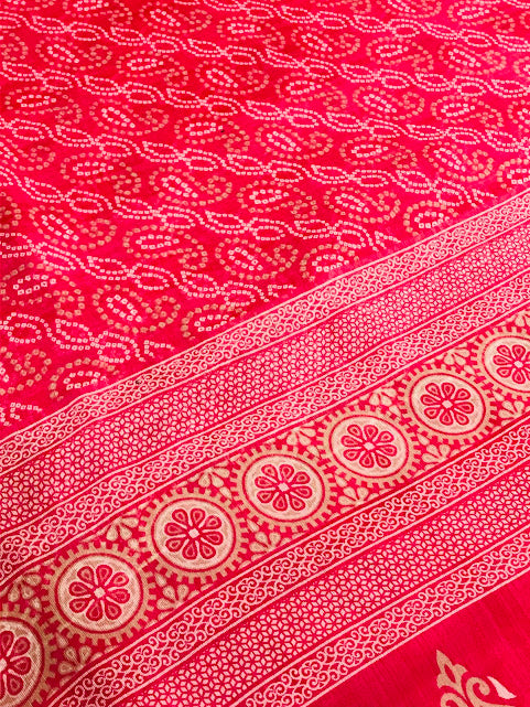 Beautiful Pink Color Floral Designed Chiffon Saree For Women