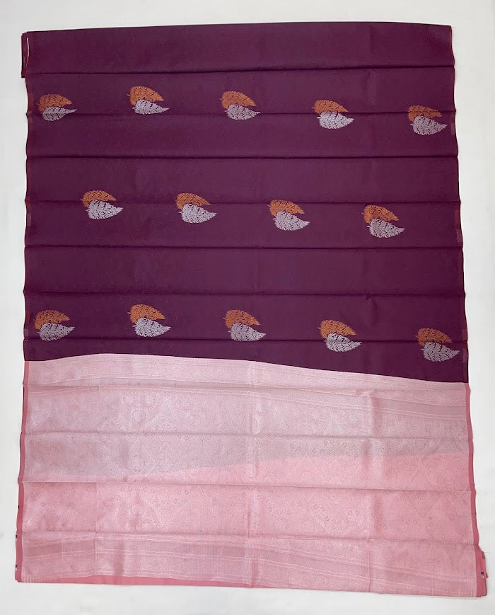 Wine Color Art Silk Saree With Gold And Silver Zari Work For Women In USA