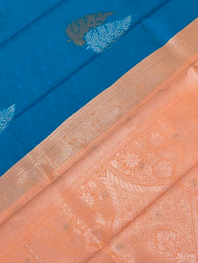 Rama Blue Color Art Silk Saree For Women In Phoenix
