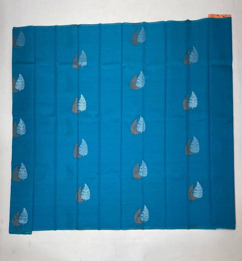 Rama Blue Color Art Silk Saree In Mesa