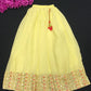 Dazzling Yellow Color Mirror Embroidery Sequins Work Choli Set For Girls In Tucson