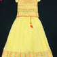 Dazzling Yellow Color Mirror Embroidery Sequins Work Choli Set For Girls In Gilbert