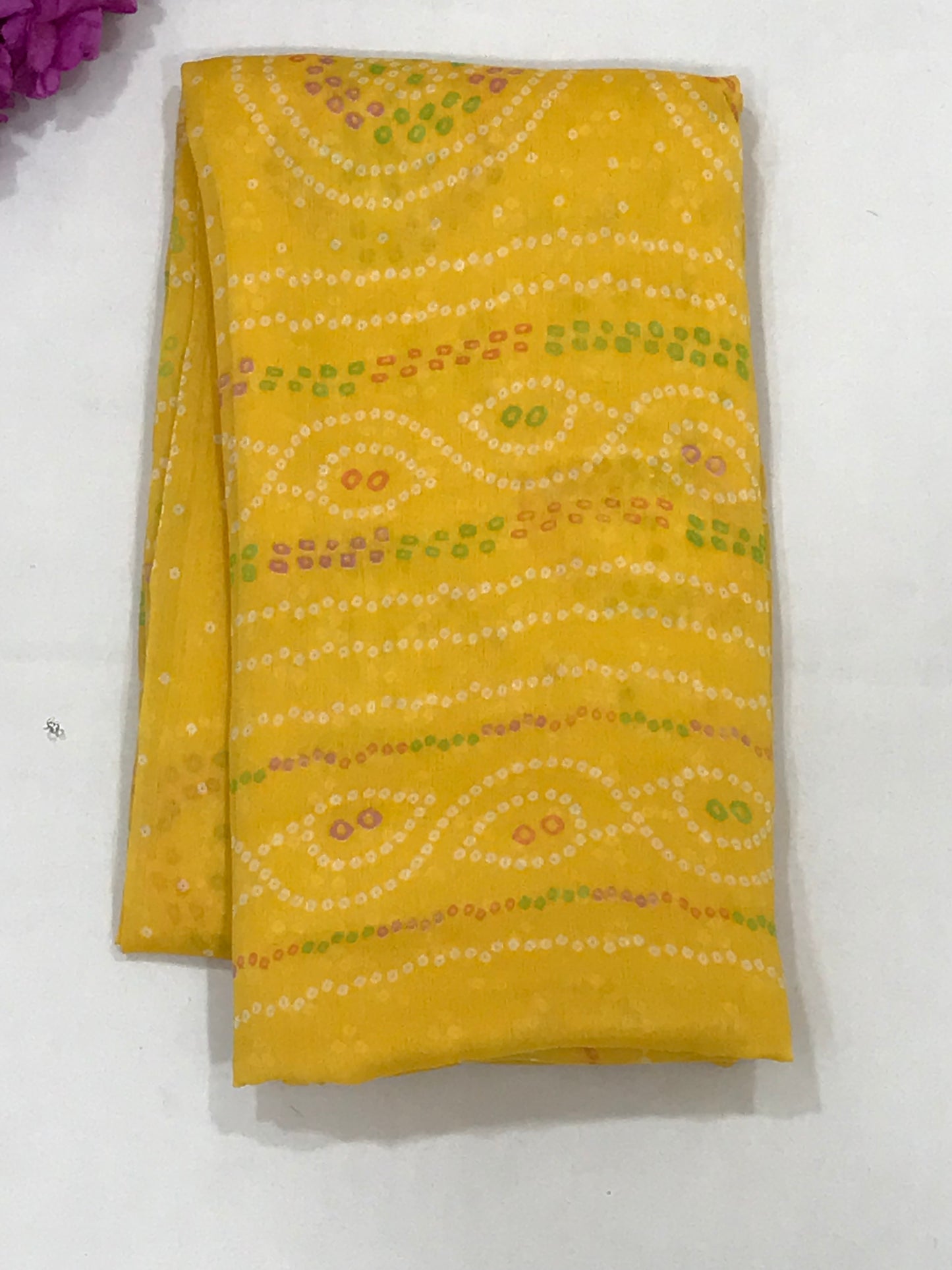 Attractive Yellow Color Georgette And Chiffon Saree For Women