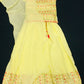 Dazzling Yellow Color Mirror Embroidery Sequins Work Choli Set For Girls In Mesa