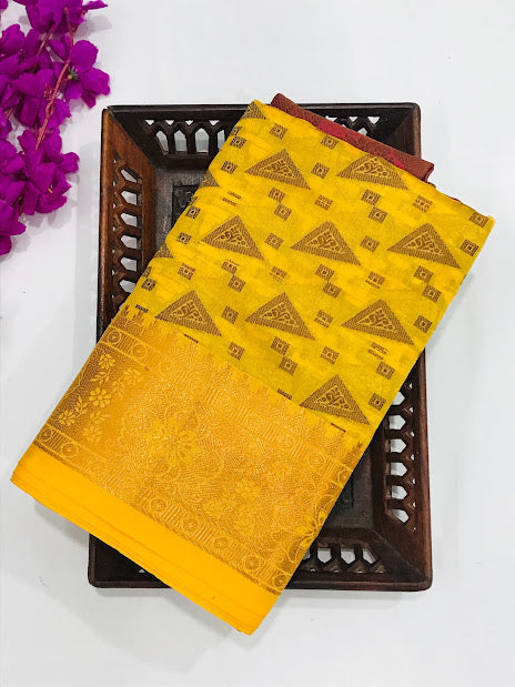 Yellow Color Cotton Saree Near Me