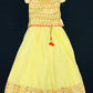 Dazzling Yellow Color Mirror Embroidery Sequins Work Choli Set For Girls In USA