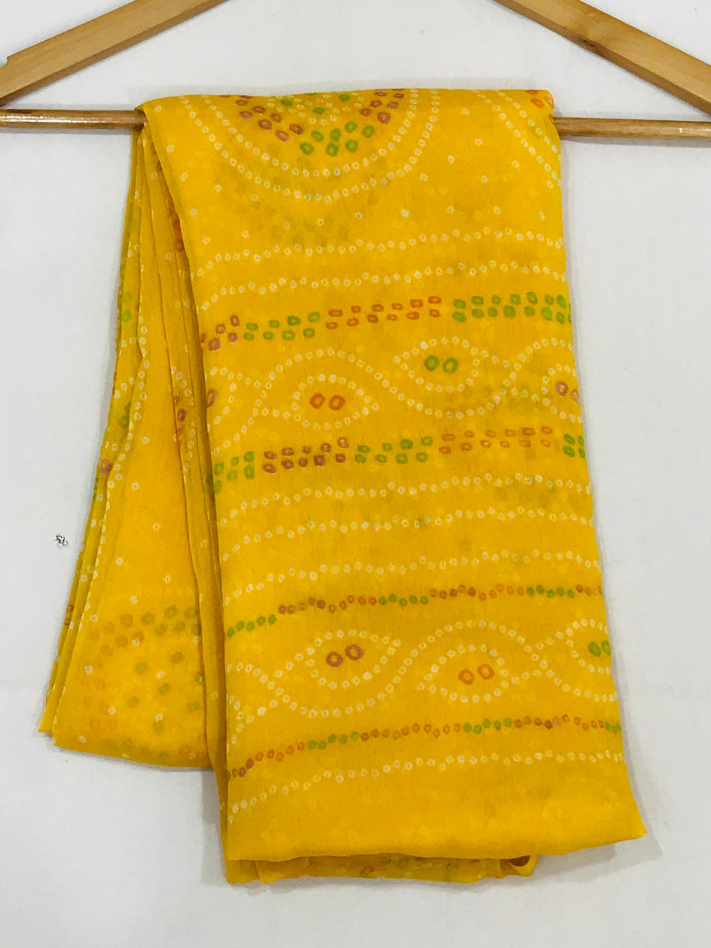 Attractive Yellow Color Georgette And Chiffon Saree For Women