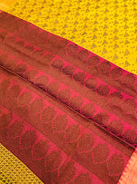 Pleasing Yellow Color Cotton Saree With Allover Geometric Designs  Near Me