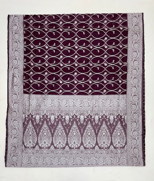Wine Color Silk Cotton Saree For Women In Chandler