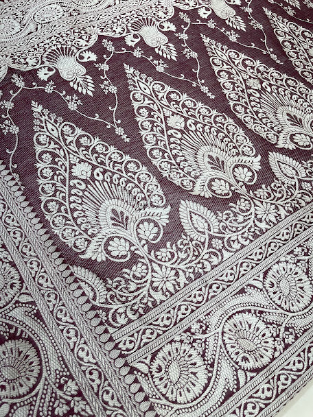 Wine Color Silk Cotton Saree For Women In Mesa