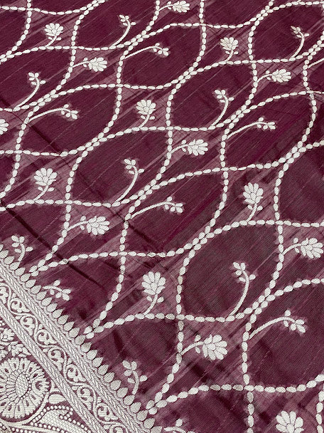 Wine Color Silk Cotton Saree In Phoenix
