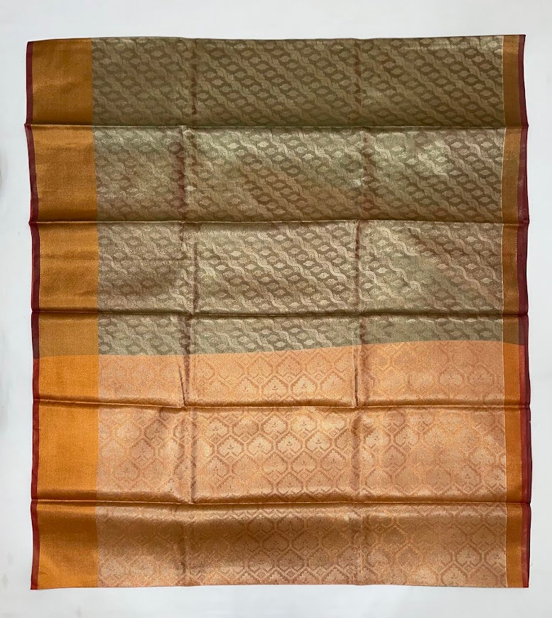 Mehendi Green Color Tissue Silk Saree For Women In Chandler