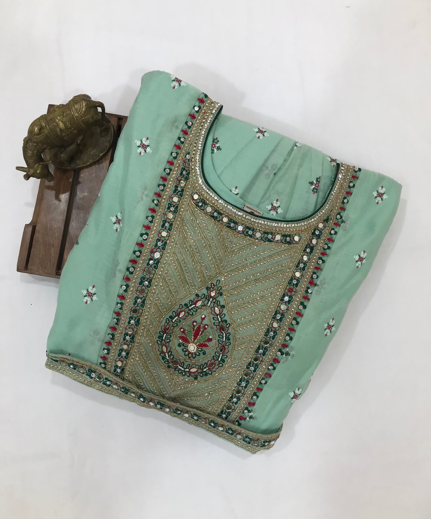 Light Green Colored Embroidery Work In USA