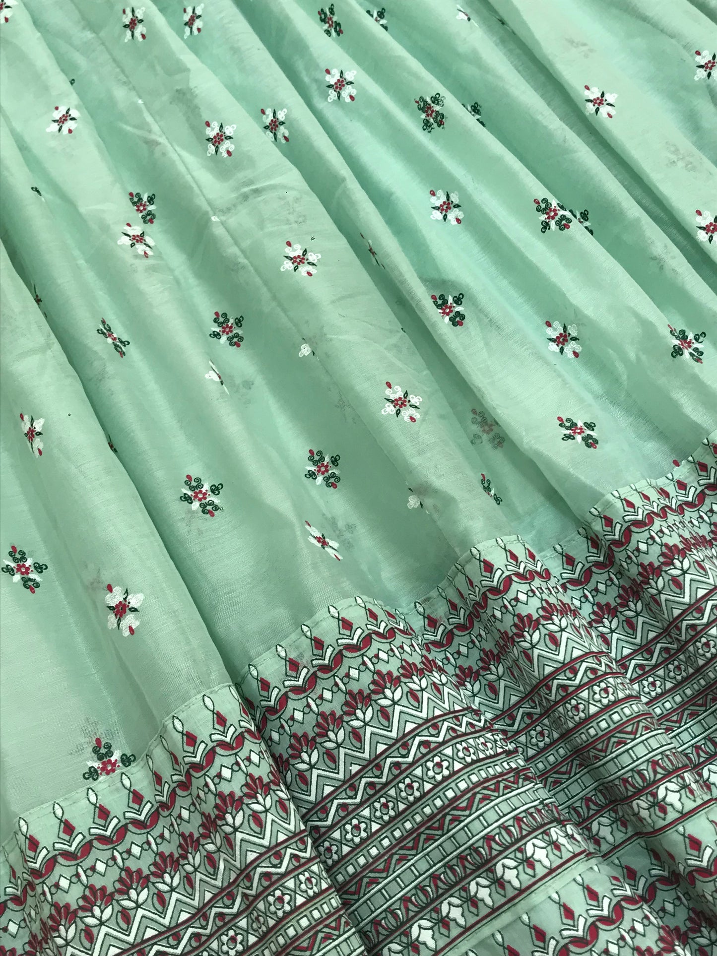 Alluring Light Green Colored Embroidery Work With Silk Cotton Kurti Suit For Women In Suncity