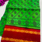 Green Color Pure Sungudi Cotton Saree With Red Contrast Zari Border