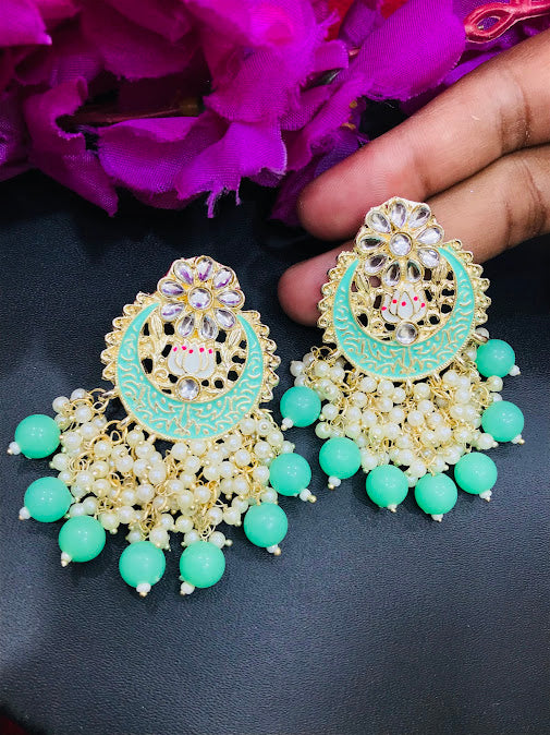 Delightful Light Green Colored Earrings Near Me