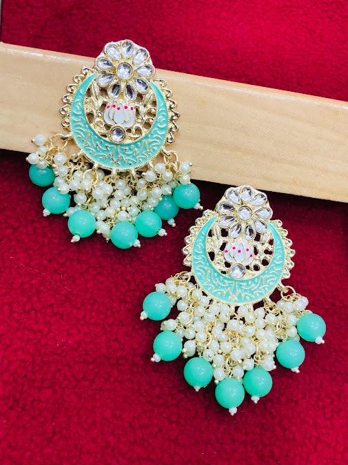  Beaded And Stone Work Earrings In USA