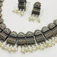 Silver Plated Oxidized Necklace Set With Earrings And Pearl Beads in Apache Junction