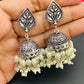 Silver Plated Oxidized Necklace With Jhumka Earrings in Apache Junction