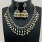 Lovely Pearl Beaded German Silver Plated Oxidized Necklace With Jhumka Earrings