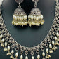 German Silver Plated Oxidized Necklace With Jhumka Earrings in USA