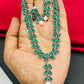 Emerald Stone Studded Leaf Shaped German Silver Plated Oxidized Necklace Near Me