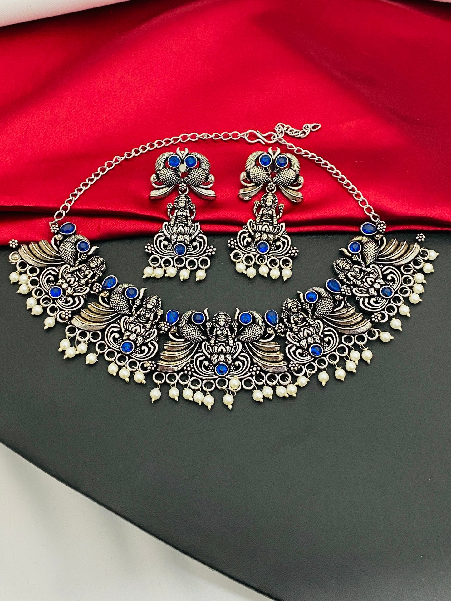 Beautiful Blue Color Womens Fashion Oxidized Jewelry Sets