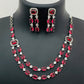Gorgeous Ruby Stoned American Diamond Necklace With Earrings